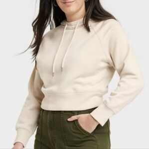 Universal Thread Pullover Hoodie Long Sleeve Sweatshirt Cream Medium